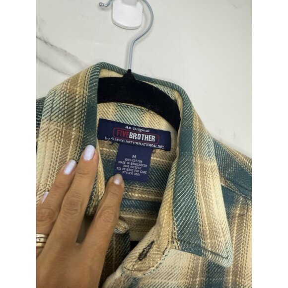 VTG Five Brother by Sapko Plaid Flannel Shirt Shacket Red M Lumberjack Cabincore - Picture 4 of 9